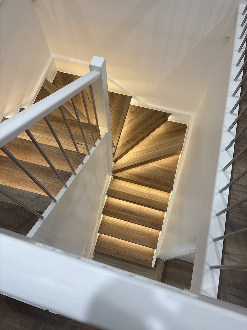 Custom Winder Staircase with LED Lighting